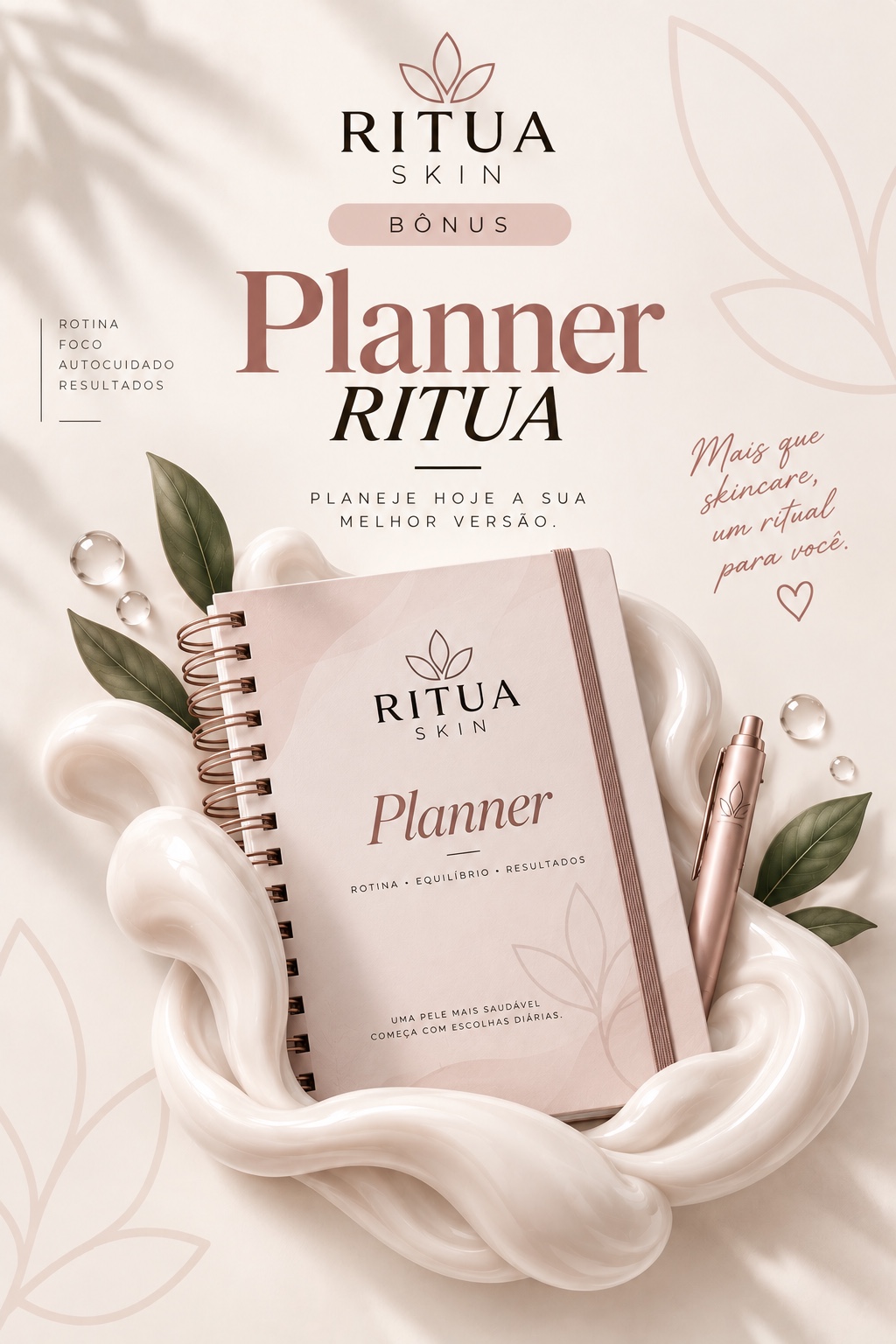 Planner RITUA em uma composição clara e sofisticada